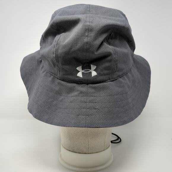 Anoka Lacrosse Bucket Hat Gray OS Adjustable Drawstring Embroidered Under Armour - Picture 7 of 10